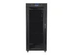Laisvai pastatomas stovas LANBERG FF01-6627-12BL 19 colių 27U 600x600 mm stiklinės durys, 800 kg talpa
