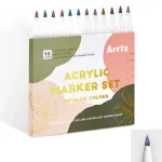 Arrtx LC303649 akriliniai markerių rinkinys &ndash; 12 metalinių spalvų