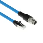 ACT Industrial 1,50 m Sensorinis kabelis M12X 8 kontaktų ki&scaron;tukas prie RJ45, Superflex SF/UTP TPE, ekranuotas