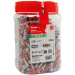 fischer Sieninis kai&scaron;tis DUOPOWER 8x40 BigBox &scaron;viesiai pilkas/raudonas 450 vnt. uždaroma pakuotė (570549)