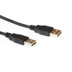 ACT USB 2.0 A ki&scaron;tukas - A ki&scaron;tukas 3,00 m, 3 m, USB A, USB A, USB 2.0, Juoda