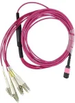 MPO-4xLC daugiamodis OM4 &scaron;viesolaidinis kabelis BlueOptics HE67908QPH-KB007M 7,5 metro