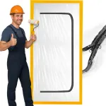 Dulkių barjeras durims remontui, dulkių uždanga 220x110 cm