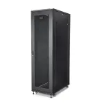 StarTech.com 4-Post 42U serverio stovas, 19 colių duomenų stovas kompiuteriams / AV / IT įrangai montuoti, serverio korpusas su ratukais, pilno dydžio pramoninis tinklo saugojimas