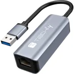 Techly IDATA USB-ETGIGA-AA ne&scaron;iojamojo kompiuterio dokas / prievadų replikatorius, laidinis, USB 3.2 Gen 1 (3.1 Gen 1) Type-A, juodas, sidabrinis