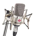 Neumann TLM 102 NI Studio Set &ndash; didelės diafragmos kondensatorinis mikrofonas su amortizatoriumi, nikelio spalvos