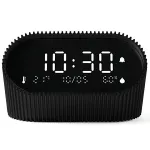 Lexon Ray Clock žadintuvas su temperatūros ir drėgmės jutikliu, juodas