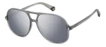 POLAROID PLD6217SRIW Unisex Sunglasses - Black Frame, Grey Polarized Lenses, 57mm