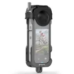 PULUZ Frame Mount Protective Case su 2x Cold Shoe laikikliais ir objektyvo dangteliu, skirta Insta360 X4 (PU981B)