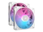 Corsair iCUE LINK RX140 RGB korpuso ventiliatorių dvigubas pradinis rinkinys, PWM, 140 mm, 2 vnt., baltas