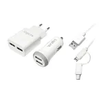 Logilink USB-A įkrovimo rinkinys, 10,5 W / 10 W, 2 prievadai, 2x USB-A, baltas