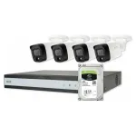 ABUS Security-Center TVVR33843T pilnas rinkinys su 4 analoginėmis mini vamzdinėmis kameromis ir vaizdo registratoriumi