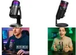 LogiLink HS0058 USB kondensatorinis mikrofonas su RGB ap&scaron;vietimu, 192kHz, juodas
