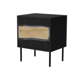 Cama INSERTO Naktinė spintelė, 2 vnt., 50x40x61.5 cm, juodas + LED