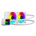 Rampage INFINITE V240 White 240 mm ARGB AIO skysčio au&scaron;intuvas su temperatūros ekranu