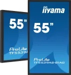 iiyama TF5539AS-B1AG ženklinimo ekranas Kiosko dizainas 138,7 cm (54,6 colio) LED 435 cd/m&sup2; 4K Ultra HD juodas Liečiamas ekranas Įmontuotas procesorius Android 11 24/7