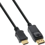 Kindermann 5809000602 DisplayPort&ndash;HDMI adapterio kabelis 2 m, auksu dengtos jungtys