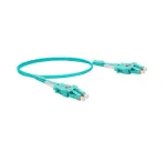 EXERTIS CONNECT Uniboot &scaron;viesolaidinis komutacinis kabelis, 50/125 &micro;m OM3, LC Duplex į LC Duplex, UPC, aqua spalvos, 3,0 m 392943
