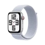 I&scaron;manusis laikrodis Apple Watch SE GPS + Cellular 44mm sidabrinis aliumininis korpusas Blue Cloud Sport Loop