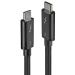 Lindy 41555 pasyvus Thunderbolt 3 kabelis: USB-C ki&scaron;tukas į USB-C ki&scaron;tuką, 0,5 m, 4K palaikymas, juodos spalvos