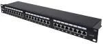 Intellinet Patch Panel, Cat6a, FTP, 24 prievadų, 1U, ekranuotas, 90&deg; vir&scaron;utiniai užspaudimo blokai, juoda