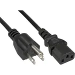 InLine 40 vnt. pakuotė Bulk-Pack maitinimo laidas USA ki&scaron;tukas / 3 kontaktų IEC C13 lizdas