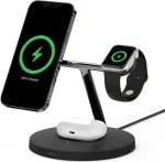 Belkin BoostCharge Pro 3-in-1 belaidis įkroviklis su MagSafe, 15 W, juodas