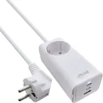 InLine USB maitinimo blokas, GaN įkroviklis, 2x USB-C, 1x USB-A, PD 3.0, apsauginis lizdas