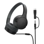 Belkin SoundForm laidinės ant ausų ausinės vaikams, juodos AUD010hqBK