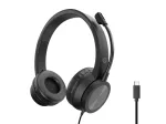 Ausinės CONCEPTRONIC POLONA05BC &ndash; Stereo USB-C, triuk&scaron;mą slopinantis mikrofonas, uždengiančios ausis, 2 m laidas, 20&ndash;22000 Hz, juodos