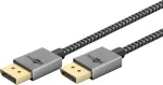 DisplayPort 2.0/2.1 laidas, Slim (sidabrinis/juodas, 1 m)