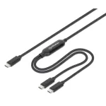 Manhattan Dual USB-C į USB-C įkrovimo laidas, 100W, 2m, vyri&scaron;kas į du vyri&scaron;kus, i&scaron;manusis galios daliklis