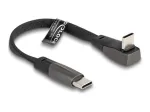 DeLOCK USB 2.0 plok&scaron;čias juostinis kabelis USB Type-C ki&scaron;tukas į USB Type-C ki&scaron;tuką kampuotas PD 3.0 60 W 14 cm juodas