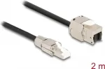 DeLOCK Laidas RJ45 ki&scaron;tukas lauko montavimui prie Keystone modulio RJ45 lizdo Cat.6A 2 m