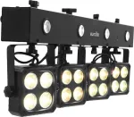 LED PAR &scaron;viestuvų sistema EUROLITE Akku KLS-180 180W RGB, baterijomis maitinamas PAR &scaron;viestuvas, įkraunamas