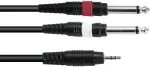 Garsinis adapterio kabelis Omnitronic 3.5mm į 2&times;3.5mm, 3 m, juodas
