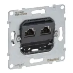 Legrand 765062 ki&scaron;tukinis lizdas 2 x RJ-45 juodas