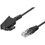 Wentronic Goobay telefono kabelis TAE-F (ki&scaron;tukas) &ndash; RJ-45 (ki&scaron;tukas) 10 m juodas (51235)