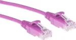 ACT Pink 2m LSZH U/UTP CAT6 siauras tinklo laidas su apsauga nuo užkliuvimo ir RJ45 jungtimis