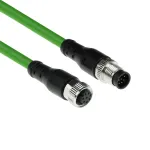 ACT Industrial 1,50 m jutiklio kabelis M12A 8 kontaktų ki&scaron;tukas į M12A 8 kontaktų lizdą, Ultraflex TPE, ekranuotas