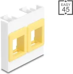 Montavimo rėmelis DELOCK Easy 45 Modulis 2x Keystone laikikliai 45&times;45 mm baltas/geltonas