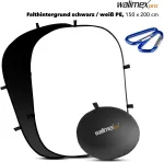 Walimex pro 2in1 sulankstomas fonas juoda/balta 150x200 PES (1023073)