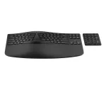 HP 965 Ergonomic Wireless Keyboard, pilno dydžio (100%), belaidis, RF Wireless + Bluetooth, membraninė, juoda