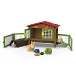 Schleich FARM WORLD Triu&scaron;ių aptvaras su nameliu, Ūkis, Ūkiniai gyvūnai, 3+ metų, Įvairiaspalvis