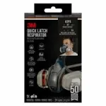 Puskaukė su filtru 3M 6502QLPRO &mdash; pusveidė, mėlynai pilka, greito atsegimo