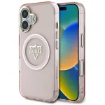 Guess IML Metal Mountain Logo &bdquo;MagSafe&ldquo; dėklas, skirtas &bdquo;Apple iPhone 16&ldquo; (rožinis)