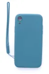Evelatus Apple iPhone XR Soft Touch Silicone Case with Strap Blue