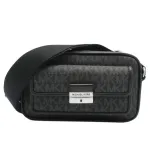 Michael Kors Jet Set Crossbody Bag Black Signature Coated Canvas 35R5S2BC0BBLA