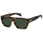 DAVID BECKHAM DB-7132-S-WR9 Stačiakampiai acetatiniai akiniai nuo saulės Havana/Ruda 56/18/140 mm