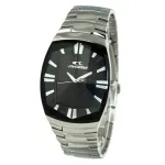 CHRONOTECH CT7065M-02M Vyri&scaron;kas analoginis kvarcinis laikrodis, 36 mm nerūdijančio plieno, juodas ciferblatas, sidabrinė apyrankė